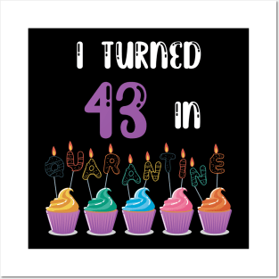 I Turned 43 In Quarantine funny idea birthday t-shirt Posters and Art